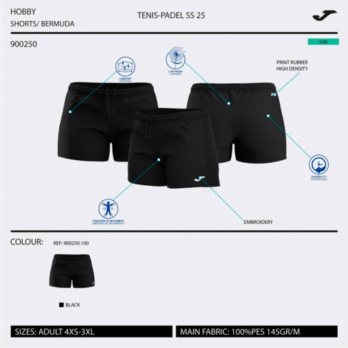 Шорты женские Joma HOBBY Black фото 3